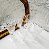Set 5 flûtes à Champagne verre ciselé