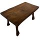 Vintage brutalist side table minimalistic design in dark wood