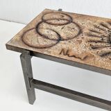 Lavastone coffee table by François Chaty for Vallauris 1960s