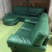 Salon Roche Bobois cuir vert made in Italy