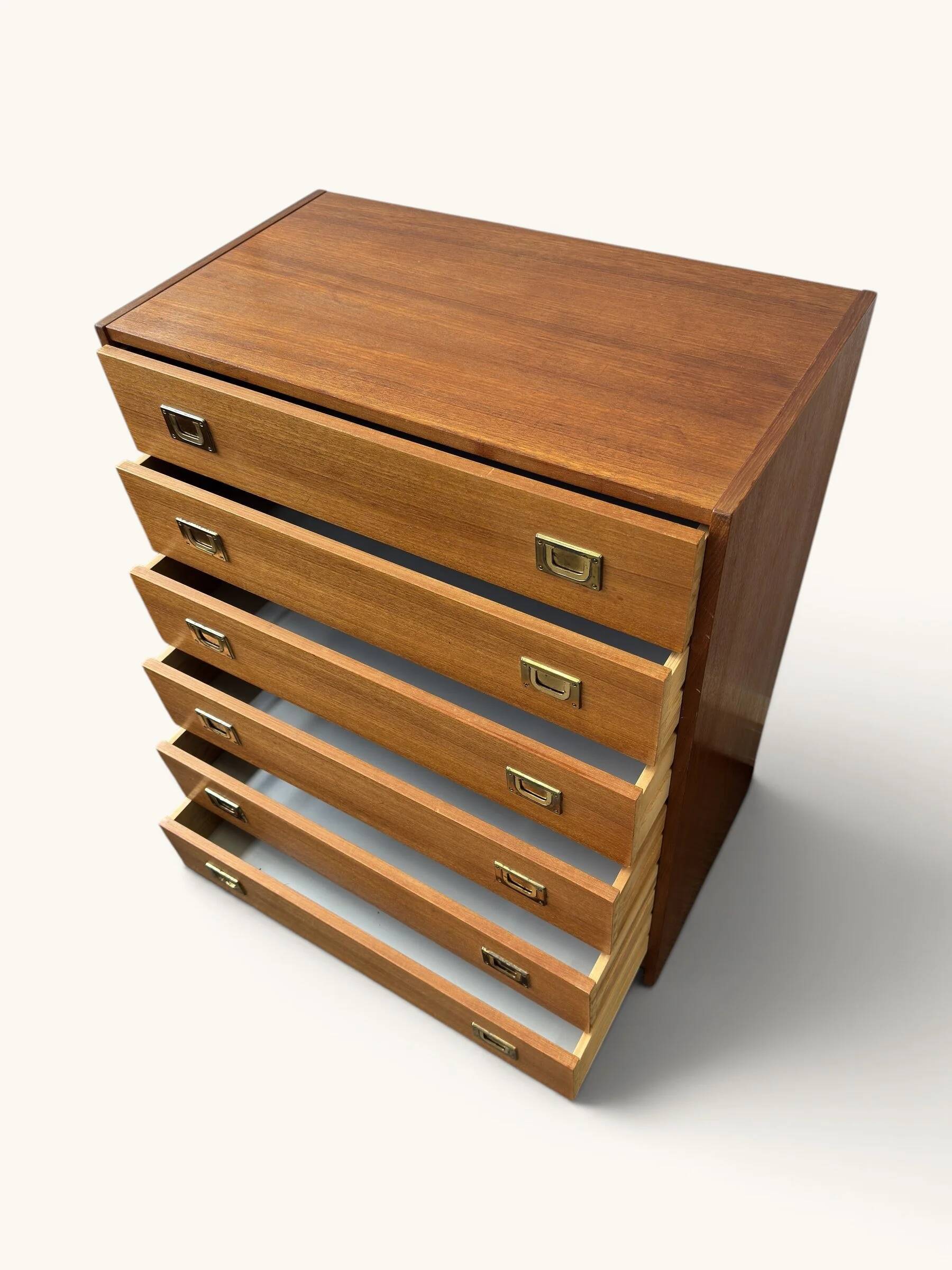 Vintage teak commode with brass handles (copy)