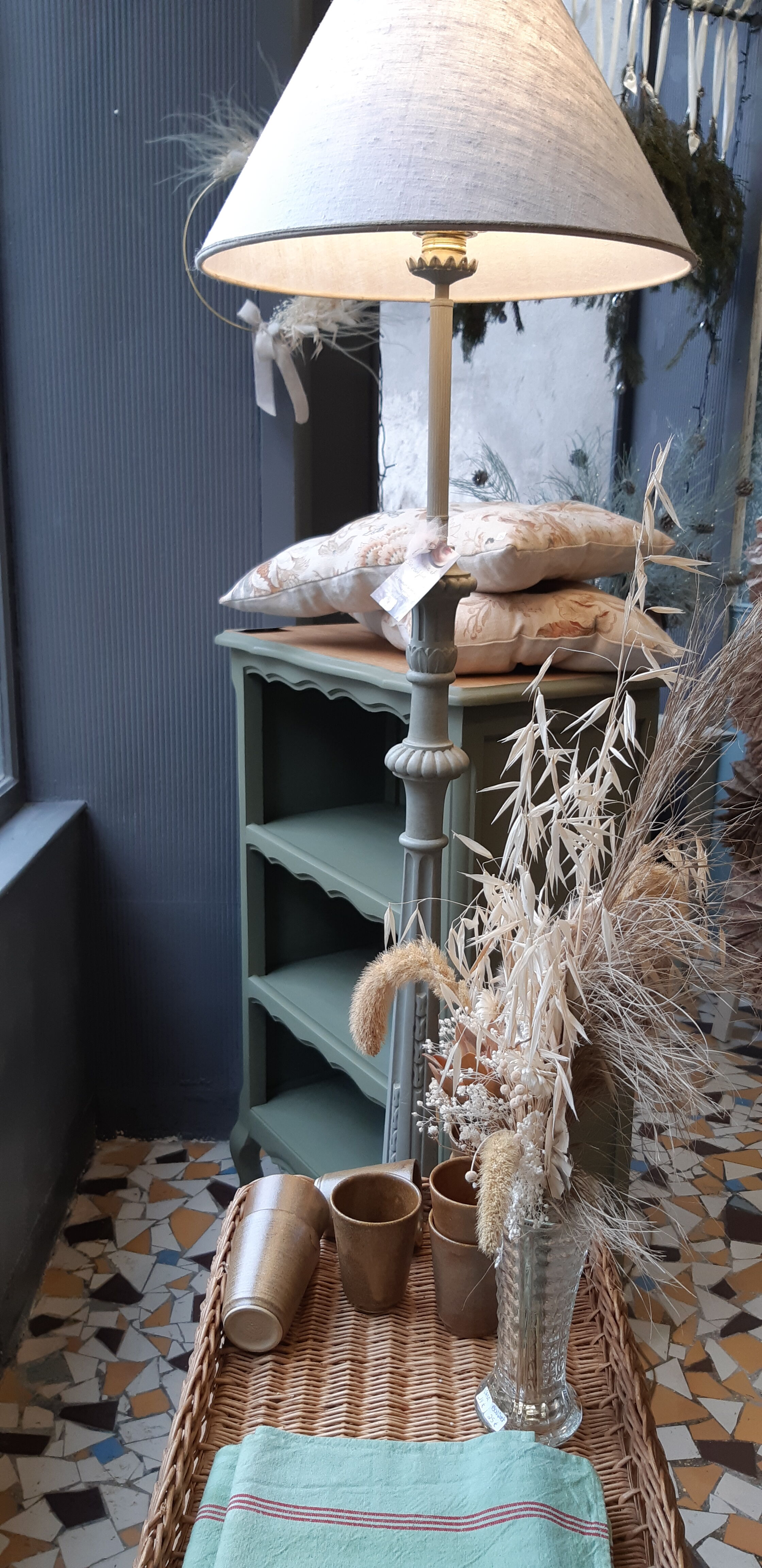 Bibus bookcase wood and khaki green