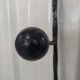 Iron cloakroom wall-mounted port multicolored balls mirror door umbrellas hats circa 50