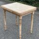 Extendable kitchen table renovated in raw solid wood and ceramic tiles