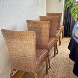 4 vintage rattan chairs