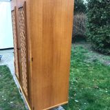 Wooden cabinet and vintage rattan 1950