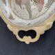 Antique chiseled brass cup - empty pocket - gold - gold color - painted birds - France