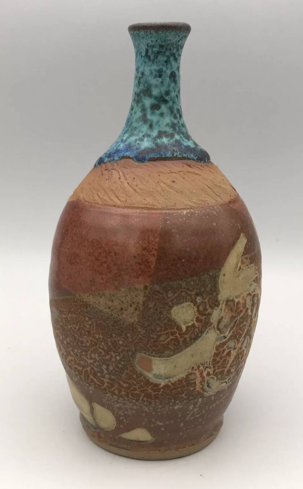 Stoneware vase with effect, unique piece signed by poteries des mostuéjouls
