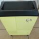 Vintage laundry basket in yellow and black plastic