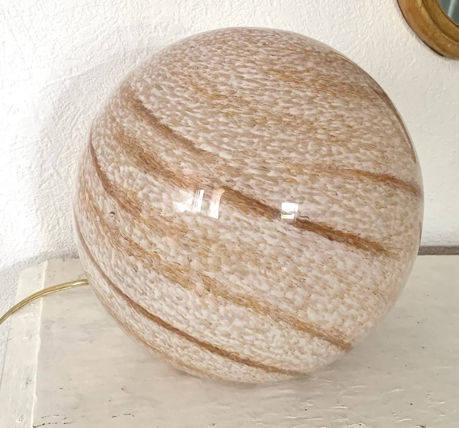 Blown glass ball lamp