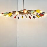 Lustre araignée en laiton XL, années 1950