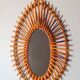 1960s rattan sun mirror