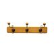Vintage wooden wall coat rack - triple ball hook