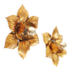 Set of two Italian Florentine gilt wall lamps by Masca Italia
