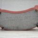 1970s, Danish 2-seater curved sofa, original salmon pink furniture velour.