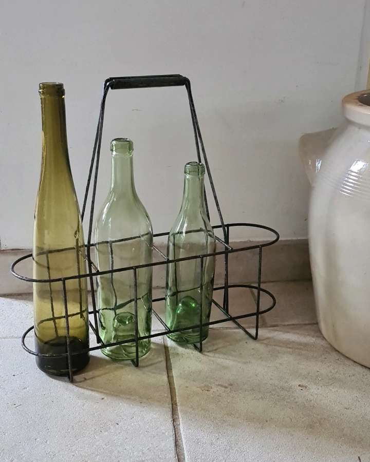 Old metal bottle holder