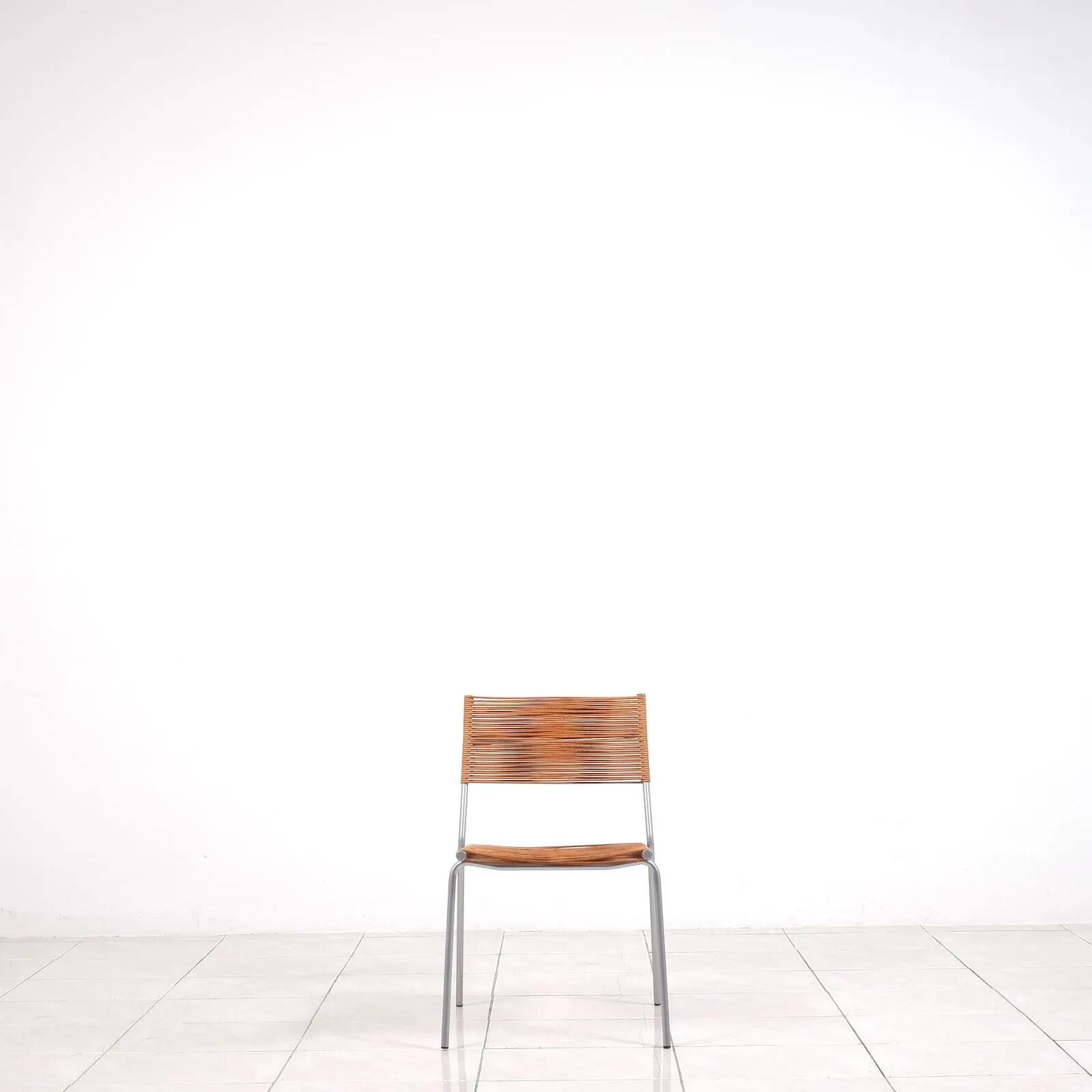 “Miss B” steel lacquered aluminium classic chair by Tito Agnoli