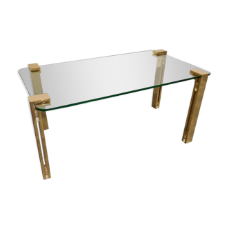 Brass and glass coffee table, 1980s
