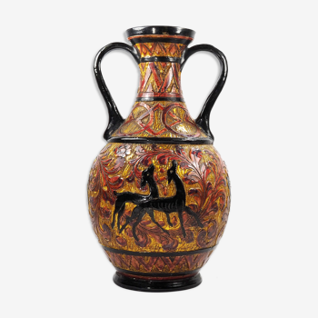 Mid-Century Carved and Glazed Italian Pottery Vase