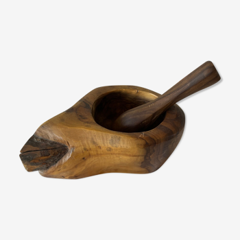 Olive mortar and pestle