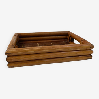 Bamboo and rattan tray from the 70s