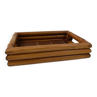 Bamboo and rattan tray from the 70s