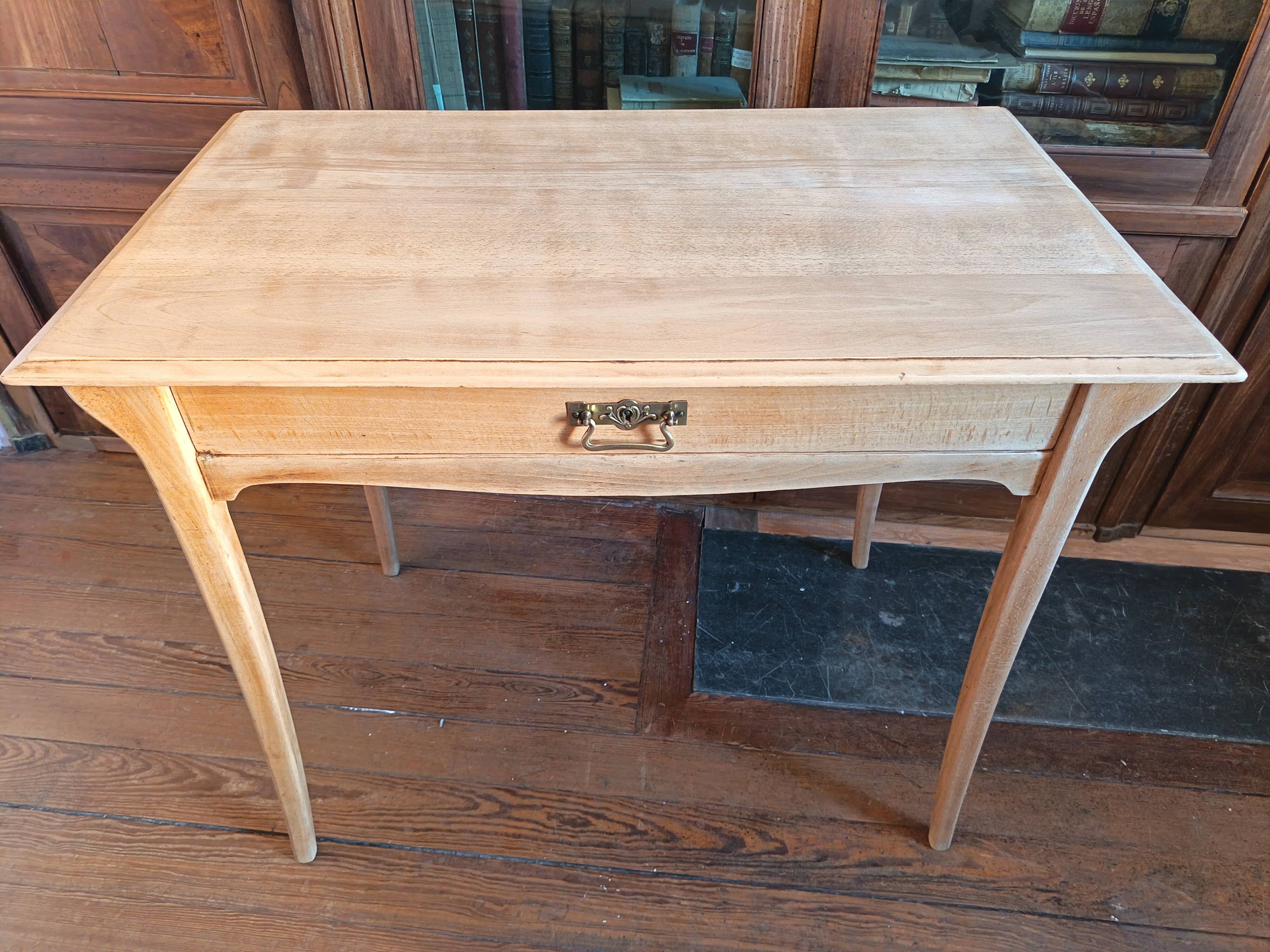 Art Nouveau desk in solid beech.