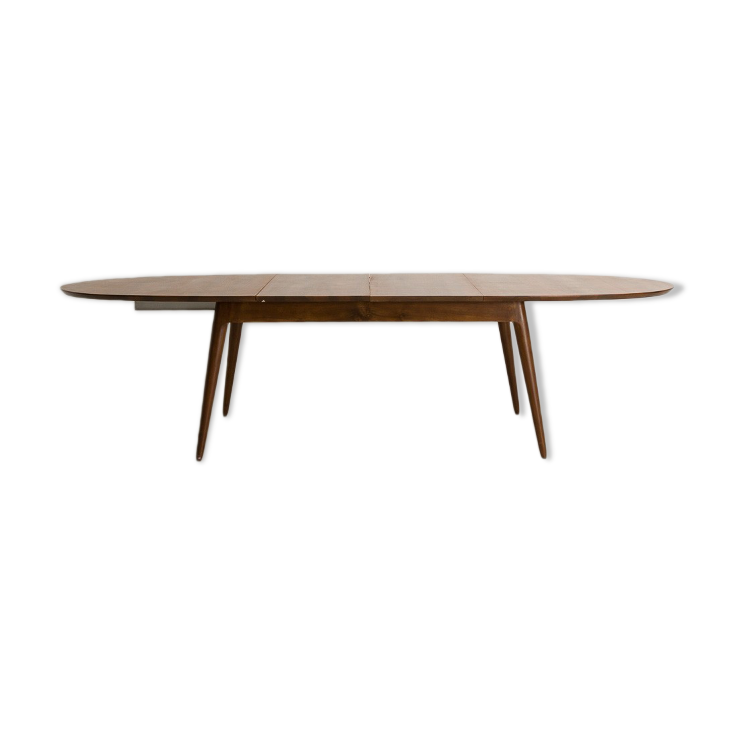 Custom-made solid walnut dining table with 4 extensions, for 6 to 16 people