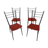 Red metal chairs from the 60s