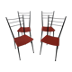 Red metal chairs from the 60s