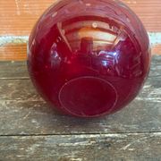 Vintage 1970s Murano Red Bubble Glass Ball Vase Soliflore