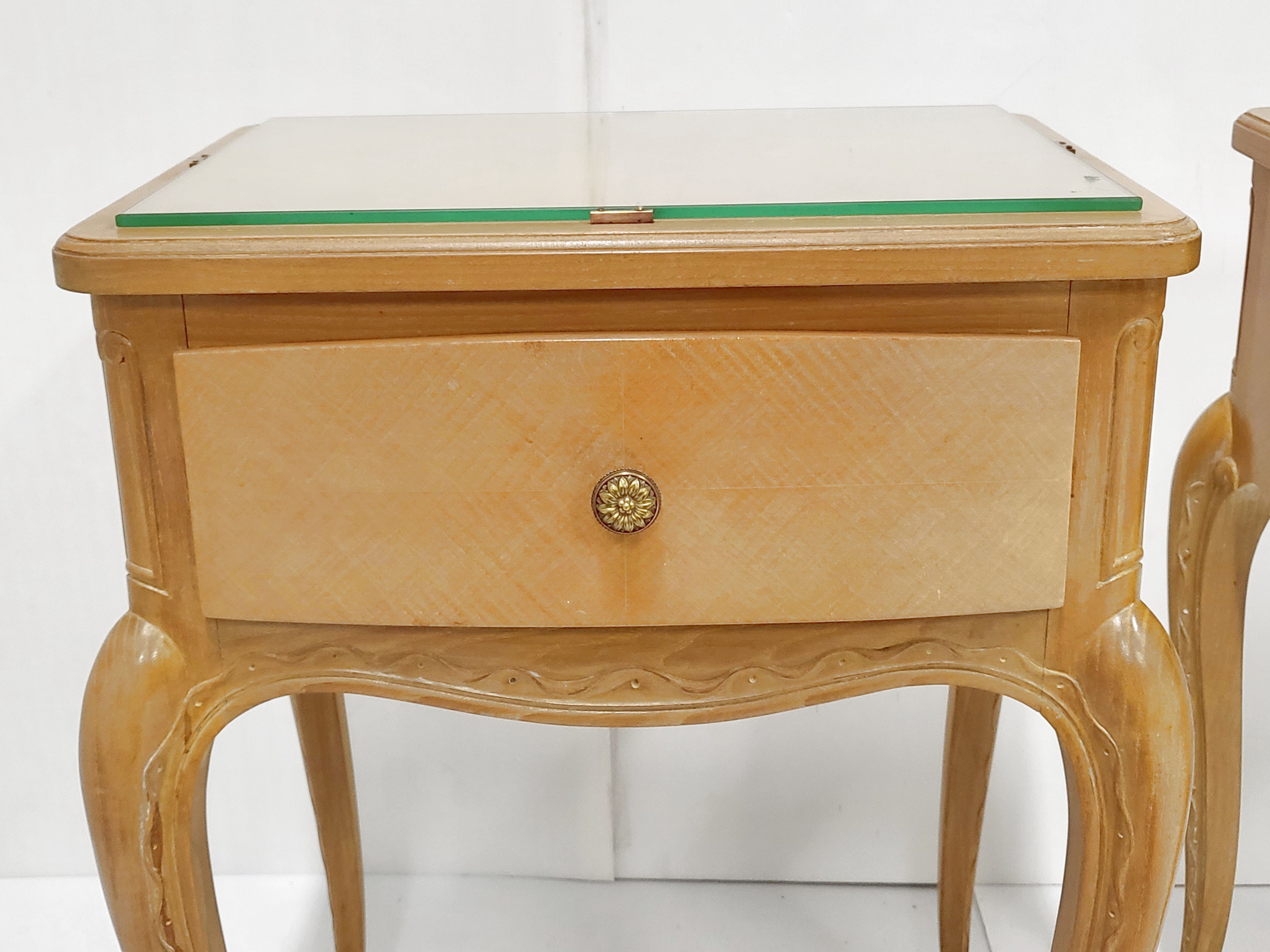 Pair of vintage 1940 bedside tables