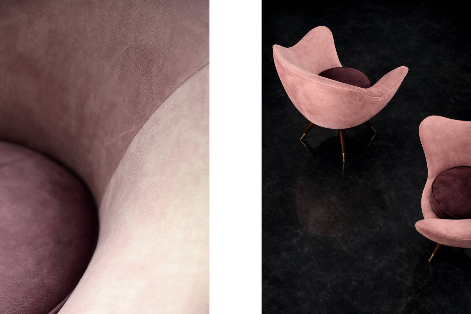 Vintage Mid-Century Space Age Velour Lounge Set from Paged, 1972, Set of 3