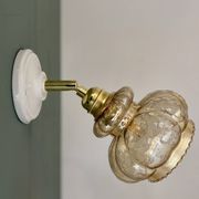 Vintage amber frosted glass tulip wall light