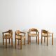 Danish Mid Century Wooden Sculptural Dining Chairs by Rainer Daumill, 1970s