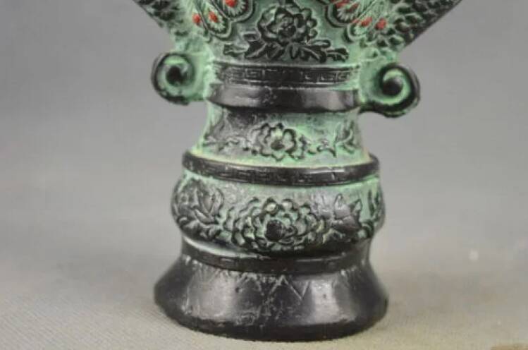 Vintage Hand-Carved Double Peacock Vase, Auspicious Green Jade Vase, Home decor