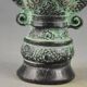 Vintage Hand-Carved Double Peacock Vase, Auspicious Green Jade Vase, Home decor