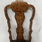 Set of eight Dutch marquetry chairs from the 19th century.