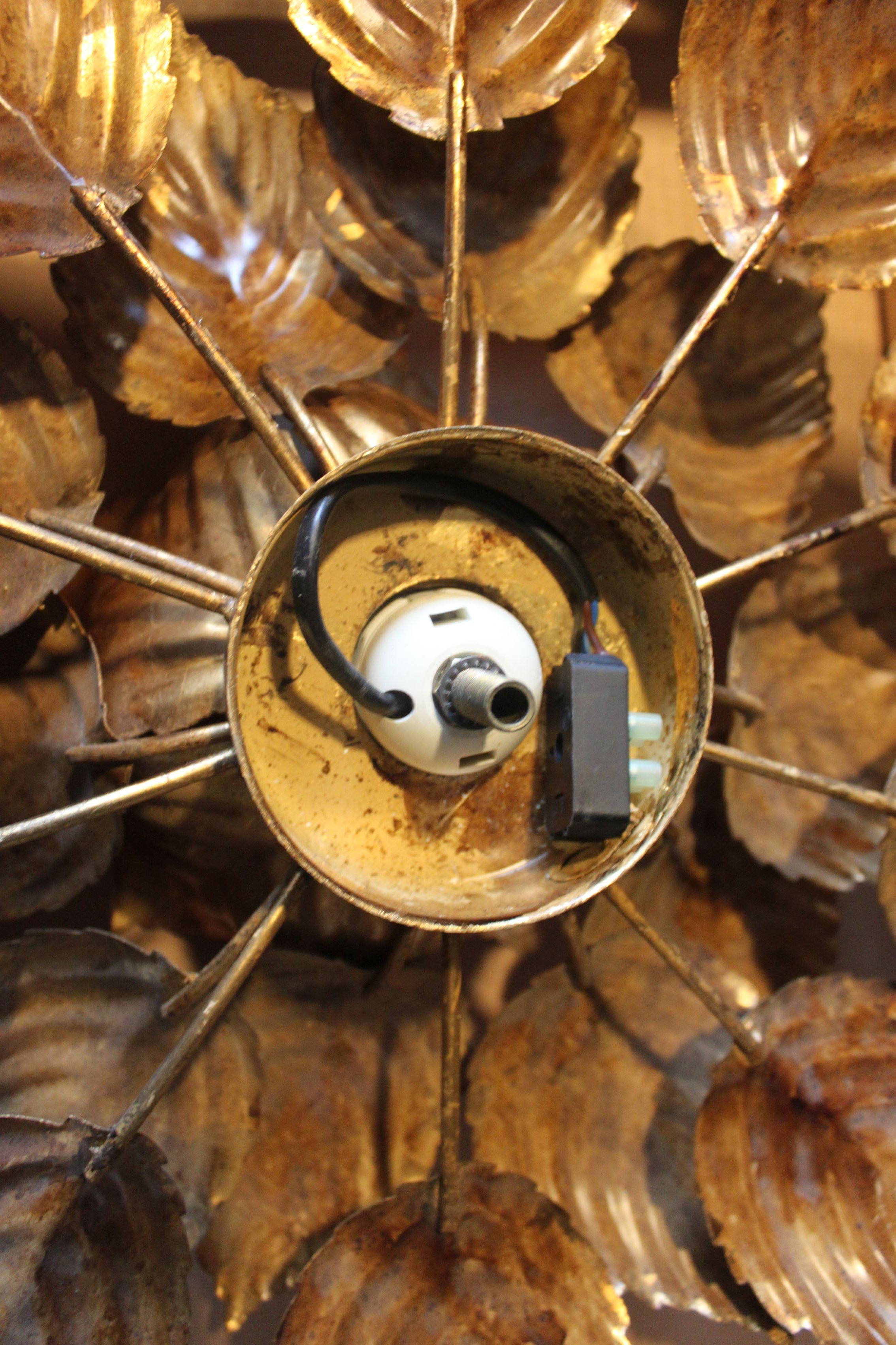 Masca floral wall lamp, 70's, Italy