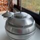 Brushed aluminum ball pendant light
