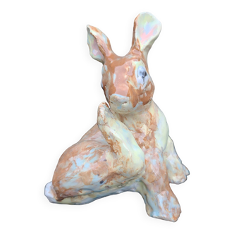 Enameled clay rabbit