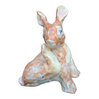 Lapin en terre émaillée