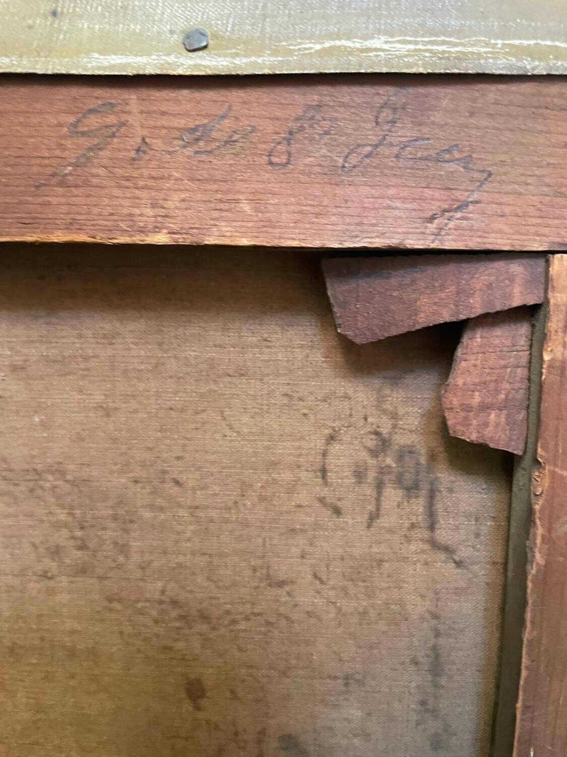 Old painting The beggar woman by G. De Saint Jean, 19th century