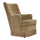 1970s, Danish armchair., original light green furniture velour.