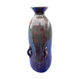 Vase coloquinte art deco in stoneware signed primavera n° 3501