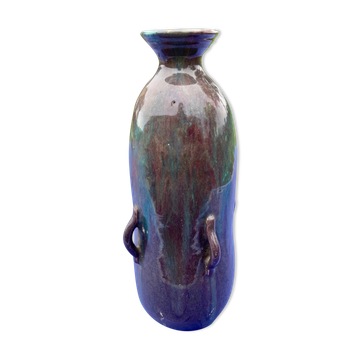 Vase coloquinte art deco en grès  signé primavera n° 3501