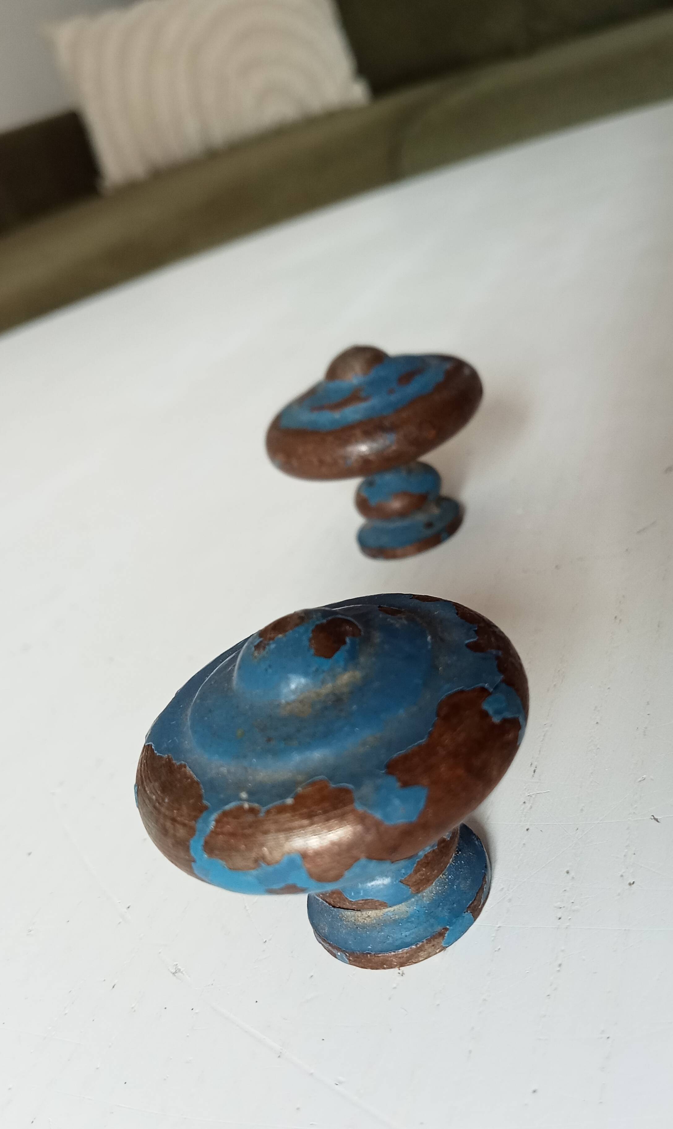Pair of antique cast iron furniture handles