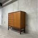 High buffet multifunctional furniture Scandinavian vintage teak from the 1960s.
