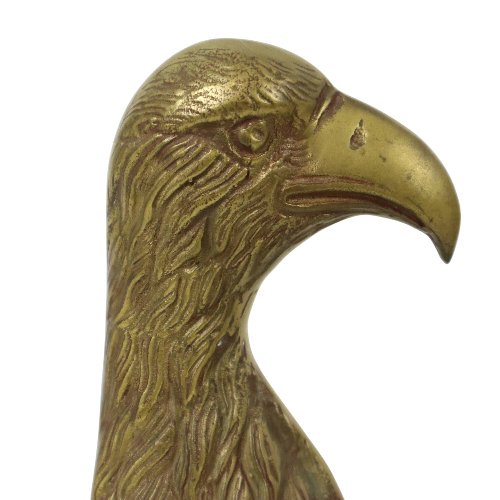 Pair of Vintage Brass Bird of Prey Eagle Bookends