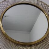 Vintage French Brass Mirror, 1960s